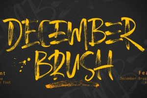 手写画笔毛笔笔刷效果英文字体 December Brush Font 免费D26