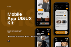 优质皮革电商APP UI KIT (FIG)  D1516