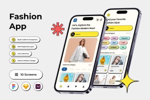 时尚移动应用APP UI KIT (FIG,SKETCH,XD) D1547