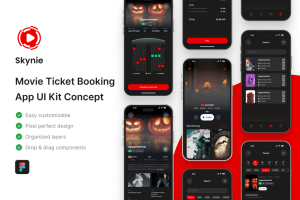 电影票预订应用 APP UI KIT (FIG) D1685