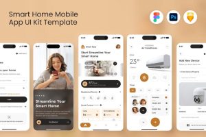 智能家居自动化移动应用APP UI KIT (FIG,PSD,SKETCH) D1755